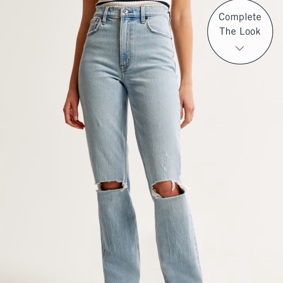 Abercrombie & Fitch 90’s high rise straight jeans 27Long - Picture 2 of 6